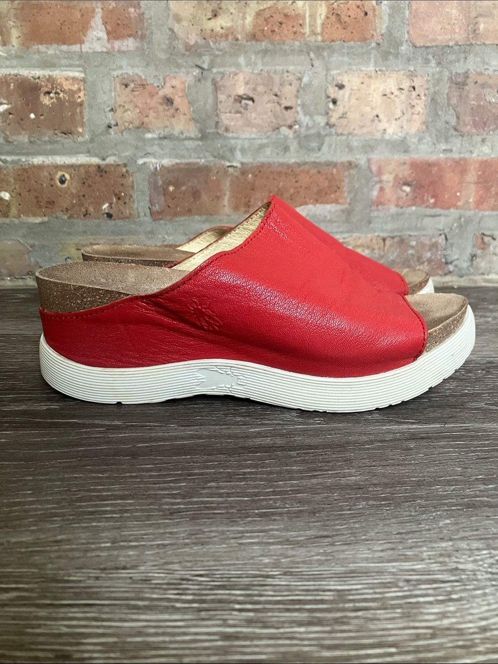Fly London Red Leather Slide Sandals - Comfortable Everyday Women’s Shoes